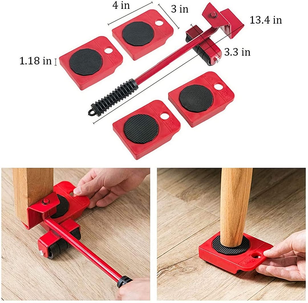 2026 New Arrivals💥Furniture Moving System – lift & slide up to 800 lbs, 360° rotation. 🛡️💪