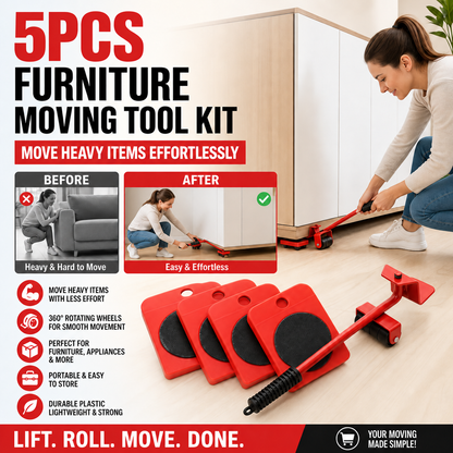 2026 New Arrivals💥Furniture Moving System – lift & slide up to 800 lbs, 360° rotation. 🛡️💪
