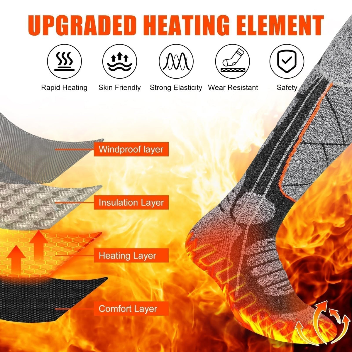 🔥2026 HOT SALE🧦Rechargeable Heated Socks – carbon fiber fast heating🛡️✅