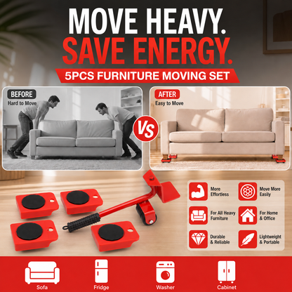 2026 New Arrivals💥Furniture Moving System – lift & slide up to 800 lbs, 360° rotation. 🛡️💪