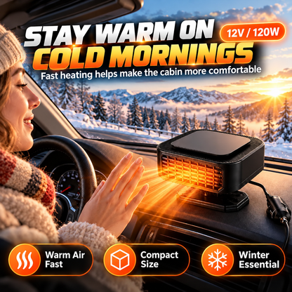 ⏳✨Portable Car Heater Defroster with 360-Degree Rotating Base