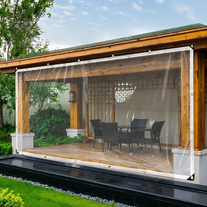 🌧️ Clear Waterproof Tarp Cover – Durable Outdoor Protection with Metal Grommets