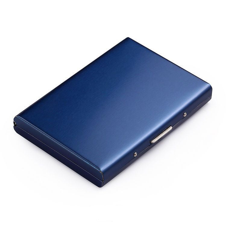 💼 BUSINESS FAVORITE | Metal Card Holder – Slim RFID Wallet, Matte Black Finish