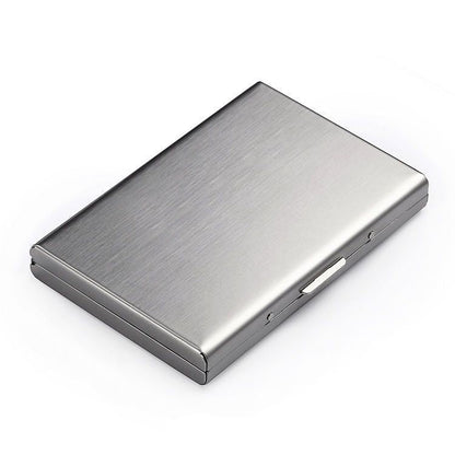 💼 BUSINESS FAVORITE | Metal Card Holder – Slim RFID Wallet, Matte Black Finish