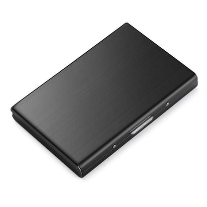 💼 BUSINESS FAVORITE | Metal Card Holder – Slim RFID Wallet, Matte Black Finish