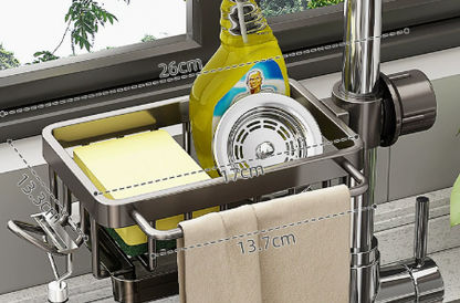 🧺Kitchen Faucet Sponge Holder & Sink Organizer Rack