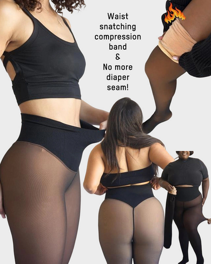 Viral One-Seam Shaping Fleece Leggings – High-Waisted Tummy Control & Warmth